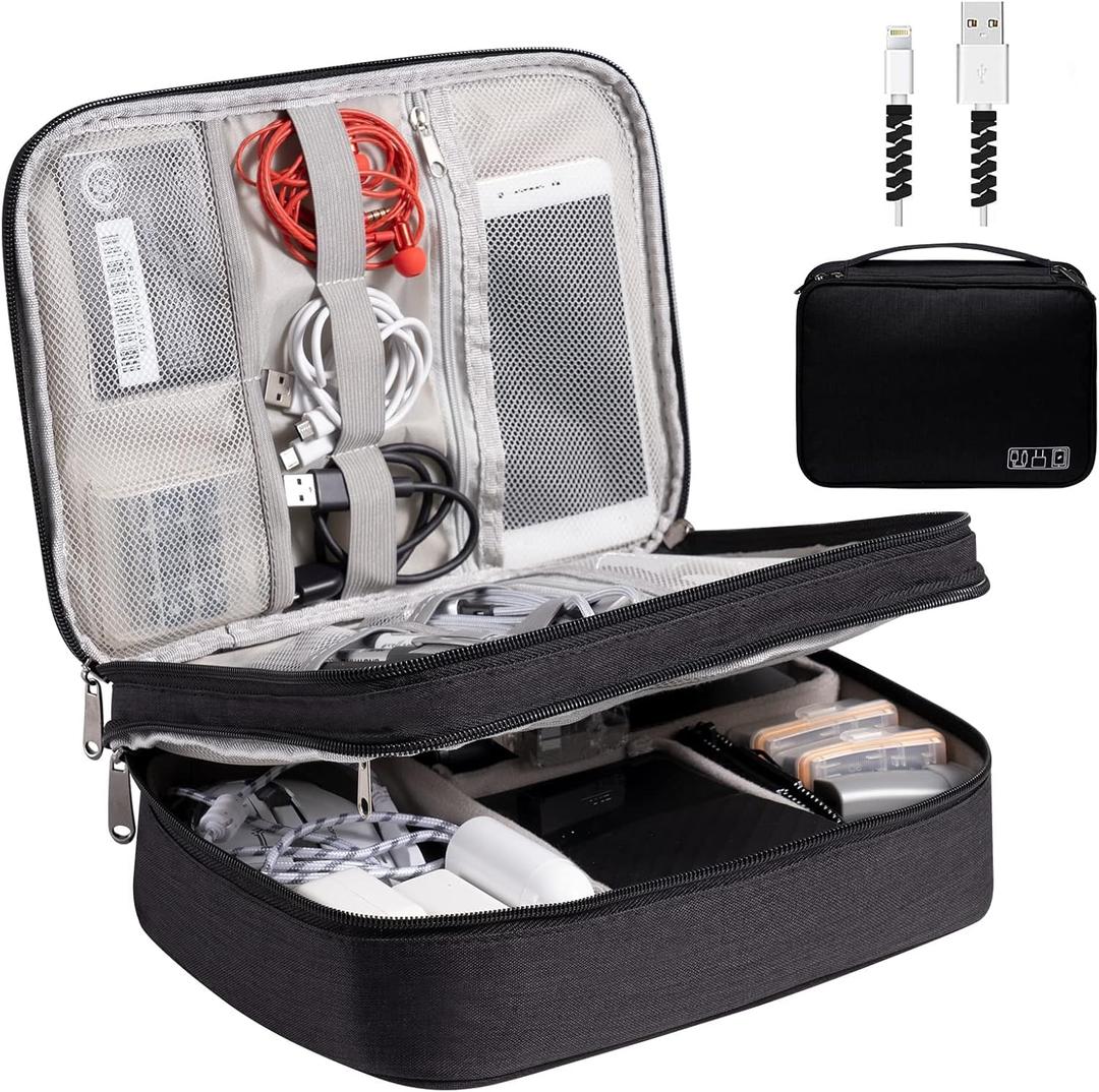 Electronics Organizer, OrgaWise Electronic Accessories Bag Travel Cable Organizer Three-Layer for iPad Mini, Kindle, Hard Drives, Cables, Chargers Electronics Organizer, OrgaWise Electronic Accessories Bag Travel Cable Organizer Three-Layer for iPad Mini, Kindle, Hard Drives, Cables, Chargers