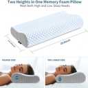 Cervical Neck Pillow for Pain Relief, Contour Memory Foam Pillows for Sleeping, Odorless Ergonomic Pillow Adjustable Orthopedic Cooling Pillow Bed Pillow Neck Support for Side Back Stomach Sleepers