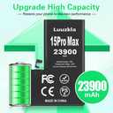 23900mAh (New Upgrade) Battery Compatible with iPhone 15 Pro Max, Super Capacity Battery Compatible with iPhone 15 Pro Max, with Full Tool Kits-0 Cycle High Capacity (24-Month Service)
