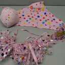 SCENEREAL Dog Birthday Bandana with Hat and Dress Girl Set, Puppy Birthday Party Supplies, Cute Pink Tutu Skirt Outfit for Small Medium Large Dogs