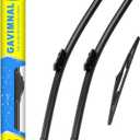 Gavimnal 24"+18"+14" Silicone Wiper Blades Replacement For Mazda CX-5 2017-2025,Mazda CX-9 2016-2024,All-Season Front Rear Windshield Wiper Blades(Set of 3)