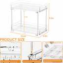 Yieach 4 Set Bathroom Organizers and Storage,2 Tier Clear Under Sink Organizer and Medicine Cabinet Organizer for Kitchen,Pantry Storage,Pull Out Drawers for Skincare,Pill Bottle,Spice Organization