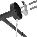 Ruacq Adjustable Towel Bar 13.7 to 24 Inch Bathroom Single Towel Bar Black Stainless Steel Modern Wall Mounted Round Towel Holders, Matte Black