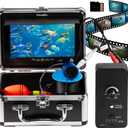 Underwater Fishing Camera, 7" LCD Monitor with 10000mAh, Waterproof Portable Fish Finder, Underwater Camera for Fishing & Ice Fishing, 32GB DVR, IR LED 98FT Fish Cam for Ice Lake Boat Fishing