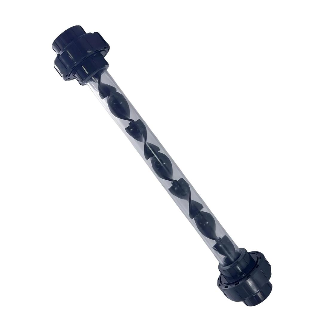 PVC Static Mixer for Gas-Liquid Mixing, Pipe Mixer (Transparent, 1inch)