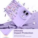 Fsoole Designed for iPhone 16 Case, Cute Flower Floral Pattern Design, Slim Soft TPU Liquid Silicone Protective Cover for Women Girls - Purple