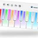 Mini Keyboard Piano Toy, Portable Light Up Pocket Piano for Toddlers Kids (White)