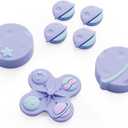 GeekShare Cross D-Pad Button Caps Thumb Grip Caps Set Compatible with Switch 2, ABXY Key Buttons Sticker Cover Caps for Switch 2 - Purple Planet