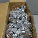 Funtery 100 Pcs Mirror Disco Balls Bulk Assorted Silver Hanging Disco Ball Decor for Home Wedding Birthday Dance Music 70 S Theme Party Christmas Tree Ornaments(1.2'',1.6'',2'',2.4'',4'')