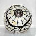 8-Inch Tiffany Style Lampshade Replacement, Pastoral Floral Stained Glass Lamp Shade Only for Table Lamps Pendant Lamp Wall Lights,Small hole