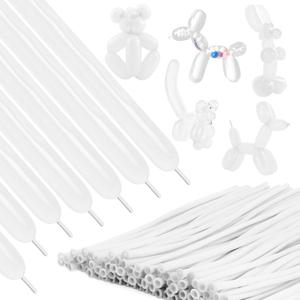 260 Balloons 100Pcs White Long Balloons for Tying Balloon Arch, Thickening Latex Twisting Balloon Garland Animal Modeling Wedding Birthday Christmas Party Decorations