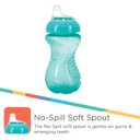 Nuby 3 Pack No Spill Toddler Sippy Cups - Toddler Cups Spill Proof with Easy and Firm Grip - Blue, Aqua, Green