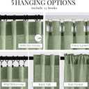 MIULEE Sage Green Linen Curtains 90 Inches Long 2 Panels for Bedroom Living Room, Back Tab & Pleat Tape with Hooks Soft Thick Linen Textured Window Drapes Semi Sheer Light Filtering Farmhouse Decor