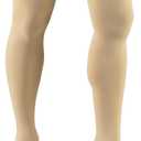 Truform 30-40 mmHg Compression Stockings for Men and Women, Thigh High Length, Dot-Top, Closed Toe, Beige, Large