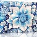 Xxliren Big Blue Floral Canvas Wall Art Prints 60 x 30 Inch