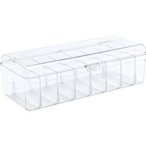 Bandaid Organizer Holder,Medicine Storage Box with Flip Cover,Multiple Compartments Band Aid Organizer,Bandaid Box for Elastic Bandage Wrap, Cotton Swabs(Clear)