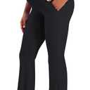 Sunzel Maternity Flare Leggings with Pockets Over The Belly, Buttery Soft Pregnancy Wide Leg Yoga Pants (Medium, Black)