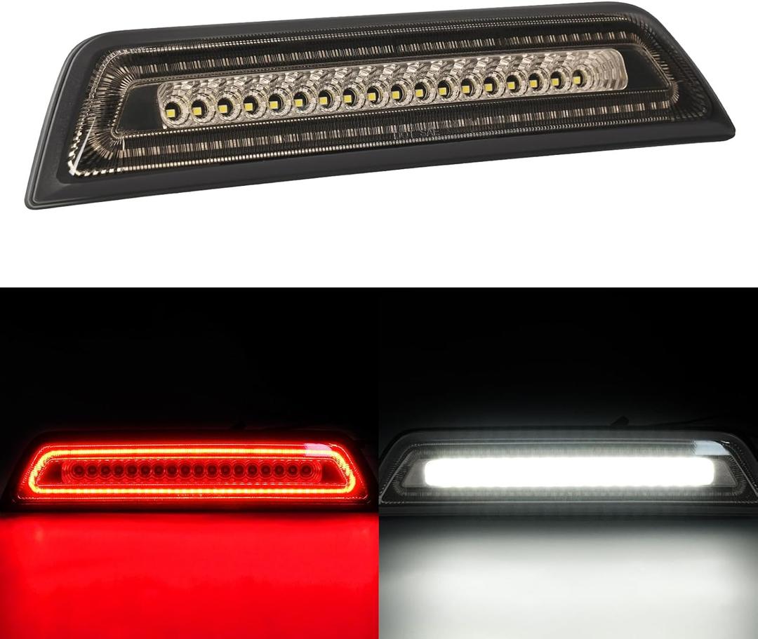 LED Third 3rd Brake Light Fit for 2016 2017 2018 2019 2022 2021 2022 2023 Tacoma Limited SR SR5 TRD Off-Road Pro Sport, Rear Cab Cargo Lamp Red High Mount Brake Light Smoky Lens (For Double Cab only)
