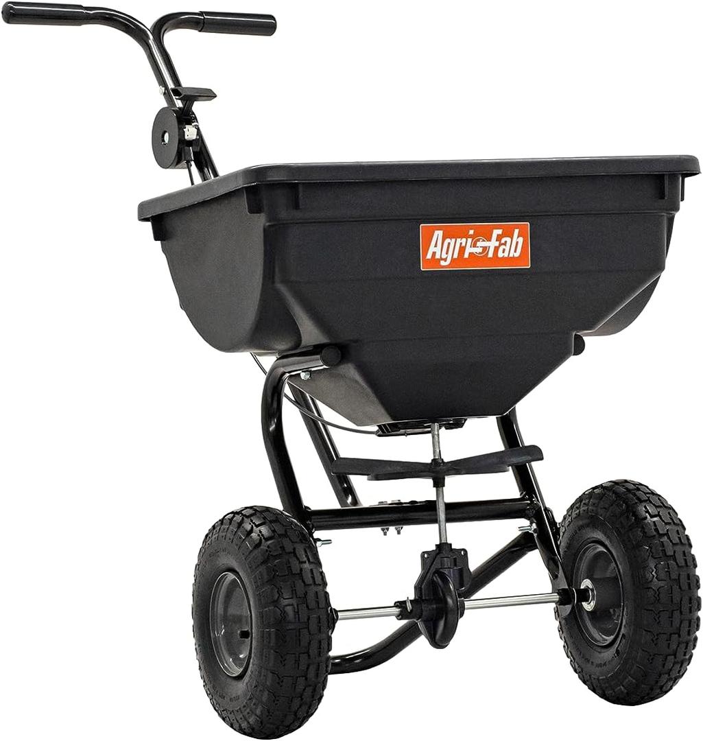 Agri-Fab 45-0531-AMZ 85lb Push Deluxe Broadcast Spreader for Seed,Fertilizer; Walk Behind with Easy to use Cable Control