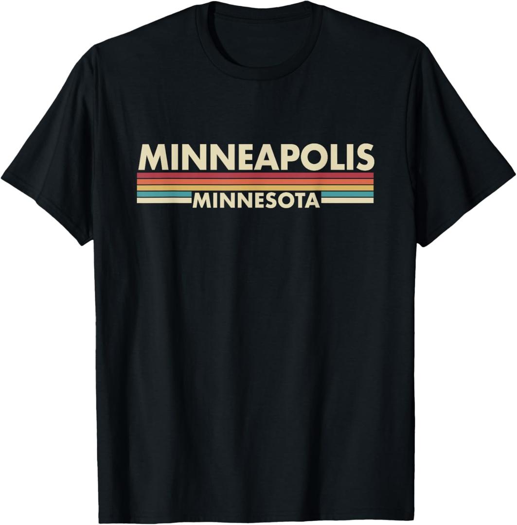 Minneapolis - Minnesota - Vintage / Retro Stripes - Classic T-Shirt S