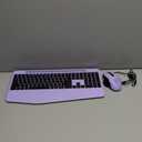 Wireless Keyboard and Mouse Backlits, Wrist Rest, LED Mouse, Rechargeable Ergonomic Keyboard with Phone Holder, Silent Light Up Combo for Computer, Mac, PC, Laptop, Chromebook (Purple)