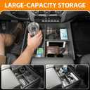 Bench Seat Floor Organizer Compatible with 2013-2025 Ram 1500 2500 3500-5500 Classic Center Console Storage Organizer Under Seat Box Bin Cup Holder for RAM Accessories(RAM Classic Bench Seat)