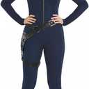 XXLOG Police Costume Adult Women Cop Costume Jumpsuit with Hat for Halloween Cosplay Dress Up Party (M)