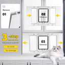 Full-Size Window Pet Door for Cats & Small Dogs, Width Adjustable Fits Sliding Windows, 10-Min Install, Aluminum Frame, HD High-Transparency Glass, Weatherproof Design, Magnetic Close