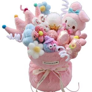 2026 Present Eternal Bloom Plush Bouquet Beginner DIY Art & Craft- Adorable Holiday Stuffed Animal Flower Arrangement, Birthday Gift Girlfriend, Wife, Bestie, Mom (Pink)