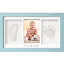 Baby Hand and Footprint Kit - Clay Handprint Keepsake Frame, Newborn Nursery Picture Frame, Personalized New Mom Gifts for Baby Shower & Registry (Sky Blue) (Duo Frame, 13" x 7.9")
