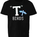 Pop Threads T Birds Tbird Gang Logo Retro 50s 60s Cosplay Youth Kids Girl Boy T-Shirt (Medium)