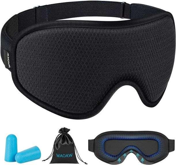 WAOAW Sleep Mask with Storage Pouch & Earplugs