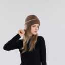 Mens Winter Hat with Earflaps, Outdoor Winter Caps for Men, Woolen Knitted Fleece Linning Hats for Men Cold Weather (Brown)