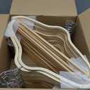 TOPIA HANGER Sleek Wooden Hangers with Non-Slip Rubber Grips, Sweater Hangers No Shoulder Bump, Lightweight Clothes Hangers 30-Pack, 360 Swivel Hook and Pants Bar-CT63N30