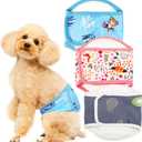 3PCS Male Dog Diapers, Adjustable Dog Belly Band, High Absorbing Male Dog Wraps, Male Belly Bands for Dogs Small Medium, Dog Reusable Diapers Male in Incontinence or Excitable Urination, M (Purple+Blue+Pink)