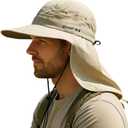 TOP-EX UPF 50+ Cooling Wide Brim Sun Hat for Men with Neck Flap, Packable (XL)