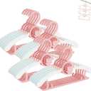 HGYZE Baby Hangers for Closet, Non-Slip 11"-14" Adjustable Infant Clothes Hanger for Nursery, 0-18yrs Plastic Kid Hanger Clothing Organizer, Children Pink Plastic Rack for Newborn Toddler Coat, 20pcs