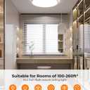 BLNAN 15.4 Inch LED Flush Mount Ceiling Light, 3000K-5000K 3 Color Selectable Ceiling Lights, 36W 3600LM Closet Light Fixture, Ceiling Lamp for Bedroom, Dining Room, Kitchen, Silver