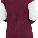 Womens Tops Fall Fashion Sweatshirts for Women V Neck Long Sleeve Sweaters Lightweight Dressy Casual Pullover (Medium, Burgundy)