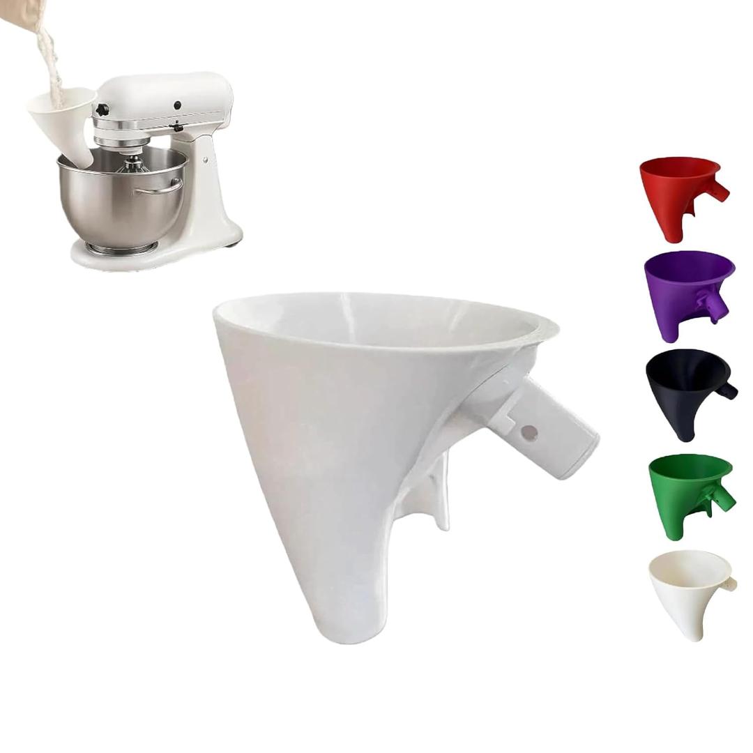 2 x Premium Flour Funnel for Stand Mixer Compatible with Funnel for Kitchen Aid Artisan KSM150 and Bowl Lift, Perfect for Baking, Easy to Use, and Clean