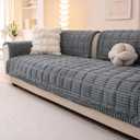 Awjcsv Couch Cover for Dogs Washable, Fuzzy Pet Couch Covers for 3 Cushion Sofa Pet Friendly, Non Slip Sofa Cover (Blue-Grey, 35" x 82.7"/90 x 210cm)