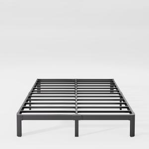 10in High Queen Bed Frame No Box Spring Needed, Heavy Duty Metal Platform Bed Frame Queen Size with Round Corners, Easy Assembly, Noise Free, Black