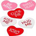 6 Pcs Valentine's Day Heart Rug Valentines Day Bathroom Decor Non Slip Heart Shaped Bath Rugs Red Pink White Mat Doormat for Bathroom Kitchen Living Room Home