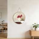 Funerom Gold Round Wall Mirror 15.4 Inches Circle Mirror Bathroom Mirrors for Over Sink