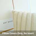 JOJUSIS Pack of 2 Faux Fur Plush Decorative Throw Pillow Covers Couch Cushion Case Soft Pillowcases (Beige, 24 x 24-Inch)