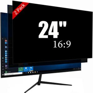 24 Inch Privacy Screen for Monitor with 16:9 Widescreen Monitor Blue Light Screen Protector - Anti-Glare - Anti-Scratch Protector Film for Data Confidentiality Privacy Shield [2 Pack]
