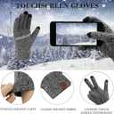 ZASFOU Womens Winter Knit Beanie Hats Touchscreen Gloves Long Scarf Set Warm Skull Caps with Fleece Gifts for Women (Gray)