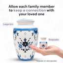 Cremation Urns for Human Ashes Adult Female, Male | Funeral Urn for Ashes for Women, Men | Decorative for Burial, Memorial, Home | Handcrafted Large Size | Delft Style Blue & White