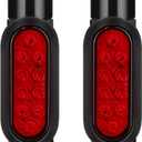 Partsam 2pcs Boat Trailer Guide on Post Pipe Light Set, [DOT Approved] [Patented] IP67 Waterproof Black Boat Trailer Pole Lights, Turn Signal Brake Tail Lights 12V