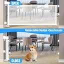 14" H Short Dog Gate - Pet Gates Puppy Gate, Mesh Retractable Step Over Pet Fence, Expands Up to 59" Indoor/Outdoor, Small Dog Gates for Doorways & Stairs